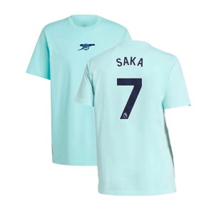 2024-2025 Arsenal Seasonal Tee (Clear Aqua) (Saka 7)