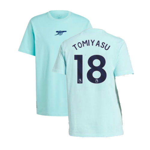 2024-2025 Arsenal Seasonal Tee (Clear Aqua) (Tomiyasu 18)