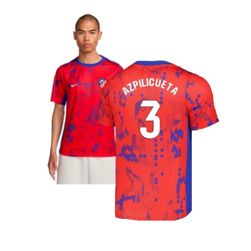 2024-2025 Atletico Madrid Dri-FIT Pre-Match Shirt (Red) (Azpilicueta 3)