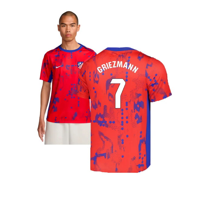2024-2025 Atletico Madrid Dri-FIT Pre-Match Shirt (Red) (Griezmann 7)