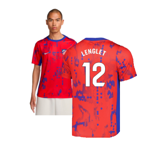 2024-2025 Atletico Madrid Dri-FIT Pre-Match Shirt (Red) (Lenglet 12)