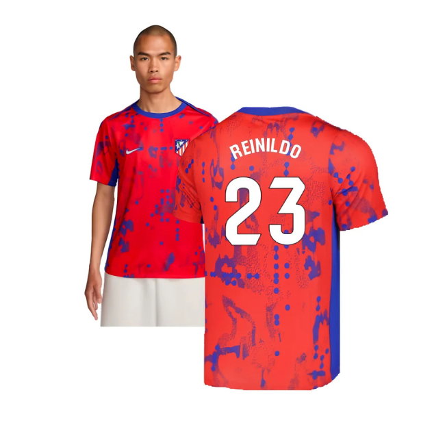 2024-2025 Atletico Madrid Dri-FIT Pre-Match Shirt (Red) (Reinildo 23)