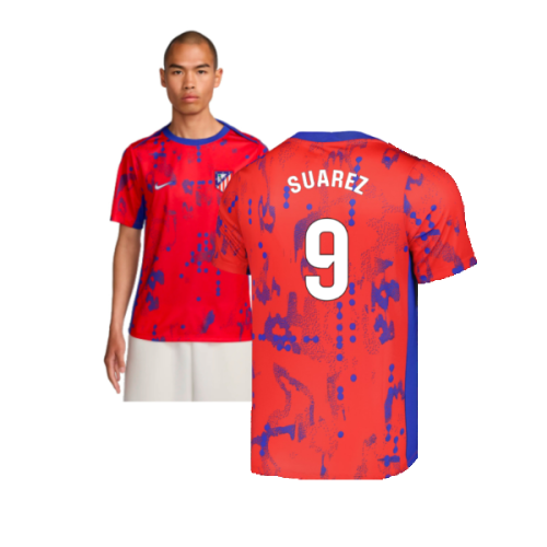 2024-2025 Atletico Madrid Dri-FIT Pre-Match Shirt (Red) (Suarez 9)