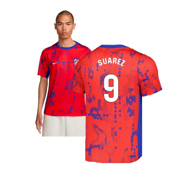 2024-2025 Atletico Madrid Dri-FIT Pre-Match Shirt (Red) (Suarez 9)
