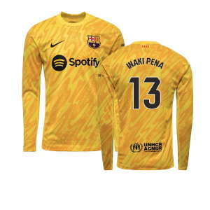 2024-2025 Barcelona Away Goalkeeper Shirt (Yellow) (Inaki Pena 13)