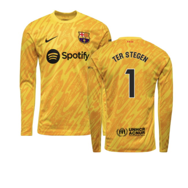 2024-2025 Barcelona Away Goalkeeper Shirt (Yellow) (Ter Stegen 1)