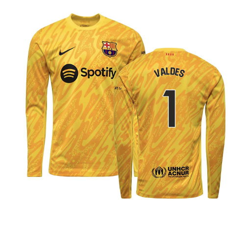 2024-2025 Barcelona Away Goalkeeper Shirt (Yellow) (Valdes 1)