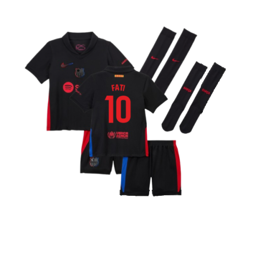 2024-2025 Barcelona Away Little Boys Mini Kit (Fati 10)