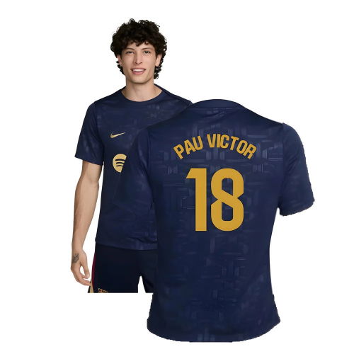 2024-2025 Barcelona Dri-Fit Academy Pro Pre-Match Top (Navy) (Pau Victor 18)