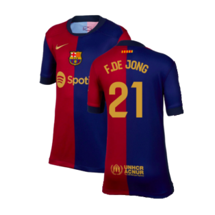 2024-2025 Barcelona Home Shirt (Kids) (F.De Jong 21)