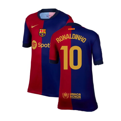 2024-2025 Barcelona Home Shirt (Kids) (Ronaldinho 10) 2024-2025 Barcelona Home Shirt (Kids) (Ronaldinho 10)