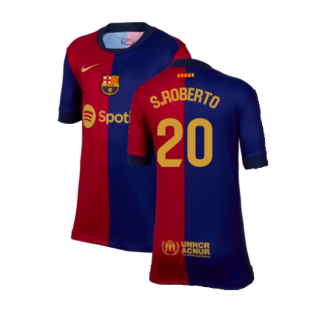 2024-2025 Barcelona Home Shirt (Kids) (S.Roberto 20)