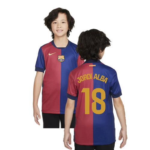 2024-2025 Barcelona Home Shirt (Sponsorless) - Kids (Jordi Alba 18) 2024-2025 Barcelona Home Shirt (Sponsorless) - Kids (Jordi Alba 18)