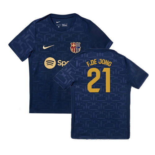 2024-2025 Barcelona Pre-Match Training Shirt (Navy) - Kids (F.De Jong 21) 2024-2025 Barcelona Pre-Match Training Shirt (Navy) - Kids (F.De Jong 21)