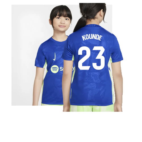 2024-2025 Barcelona Third Pre-Match Shirt (Royal) - Kids (Kounde 23)