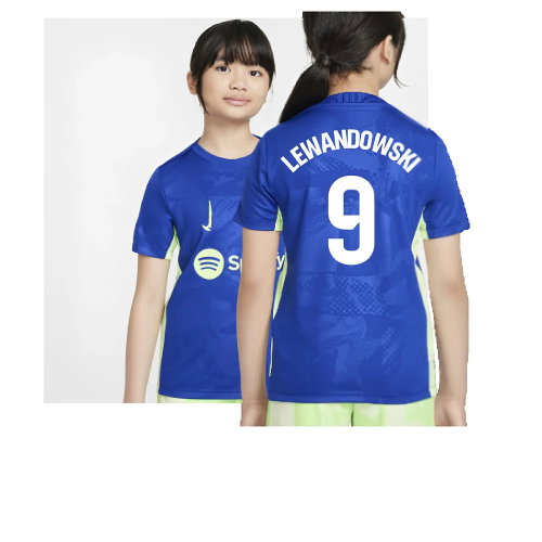 2024-2025 Barcelona Third Pre-Match Shirt (Royal) - Kids (Lewandowski 9)