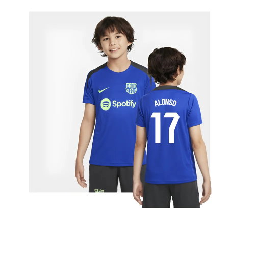 2024-2025 Barcelona Third Training Shirt (Blue) - Kids (Alonso 17) 2024-2025 Barcelona Third Training Shirt (Blue) - Kids (Alonso 17)