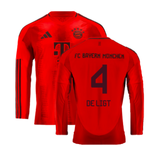 2024-2025 Bayern Munich Long Sleeve Home Shirt (De Ligt 4)
