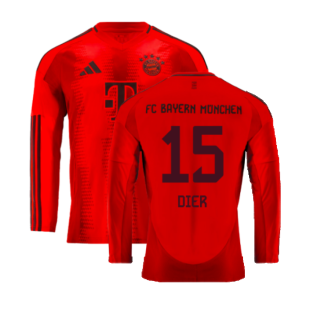 2024-2025 Bayern Munich Long Sleeve Home Shirt (Dier 15)