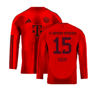 2024-2025 Bayern Munich Long Sleeve Home Shirt (Kids) (Dier 15)