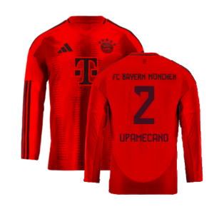 2024-2025 Bayern Munich Long Sleeve Home Shirt (Kids) (Upamecano 2)