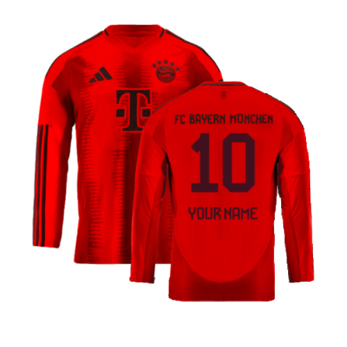 2024-2025 Bayern Munich Long Sleeve Home Shirt (Kids) (Your Name)