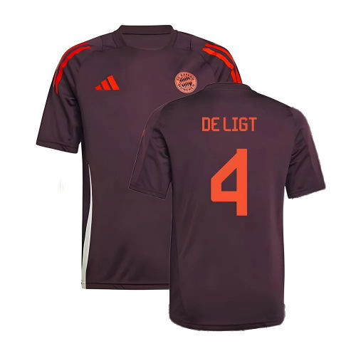 2024-2025 Bayern Munich Training Shirt (Shadow Maroon) - Kids (De Ligt 4)
