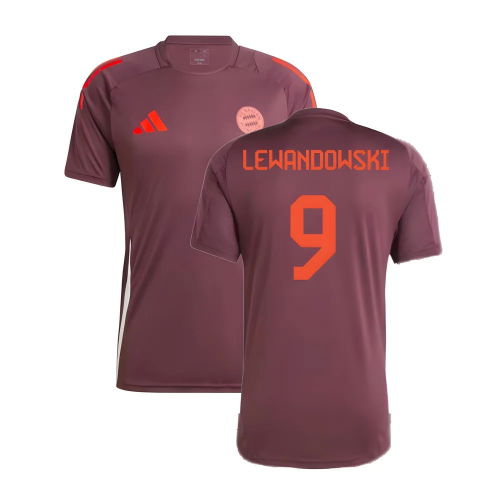 2024-2025 Bayern Munich Training Shirt (Shadow Maroon) (Lewandowski 9)