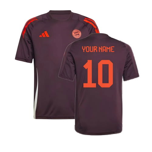 2024-2025 Bayern Munich Training Tee (Shadow Maroon) - Kids (Your Name)