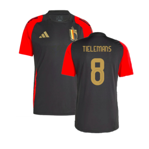 2024-2025 Belgium Training Jersey (Black) (Tielemans 8)