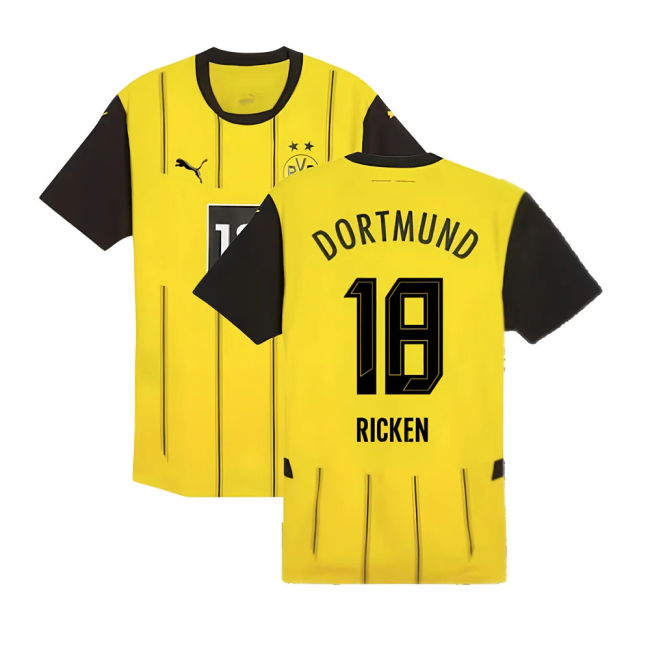2024-2025 Borussia Dortmund Authentic Home Shirt (Ricken 18)