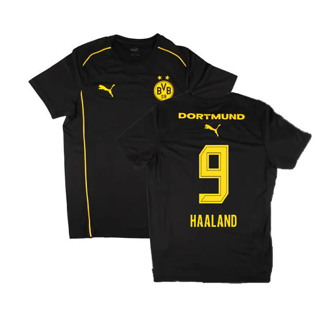 2024-2025 Borussia Dortmund Casuals Tee (Black) (Haaland 9)
