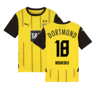 2024-2025 Borussia Dortmund Home Shirt (Kids) (Moukoko 18)