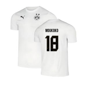 2024-2025 Borussia Dortmund Pre-Match Shirt (White) (Moukoko 18)
