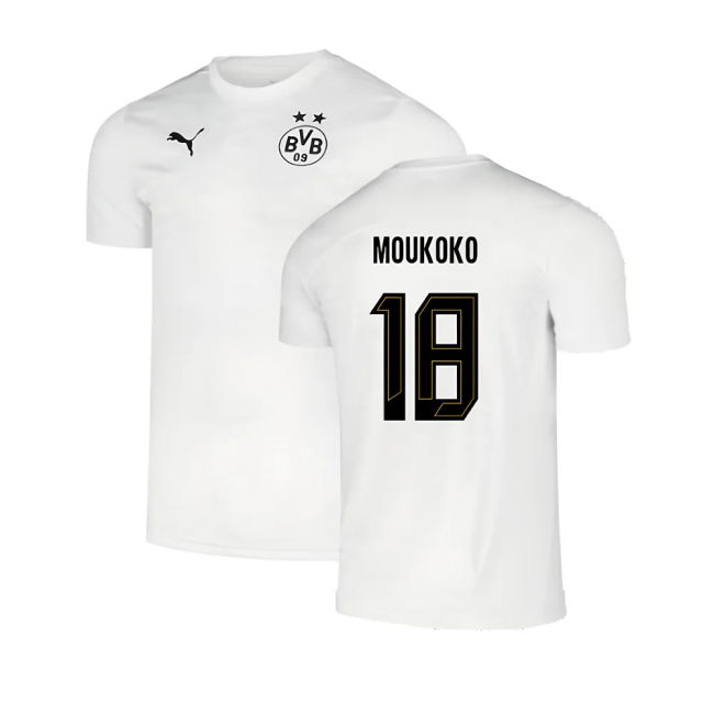 2024-2025 Borussia Dortmund Pre-Match Shirt (White) (Moukoko 18)