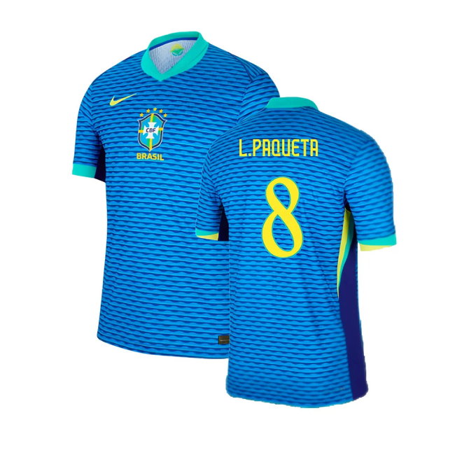 2024-2025 Brazil Away Dri-Fit ADV Match Shirt (L.Paqueta 8)