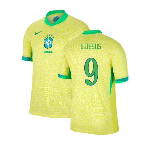 2024-2025 Brazil Home Dri-Fit ADV Match Shirt (G.Jesus 9)