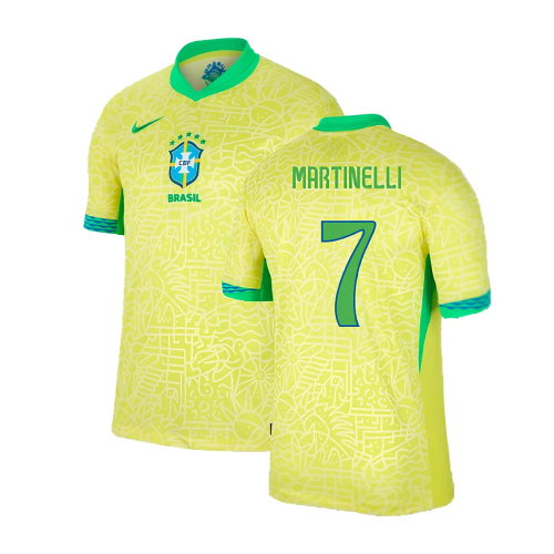 2024-2025 Brazil Home Dri-Fit ADV Match Shirt (Martinelli 7)
