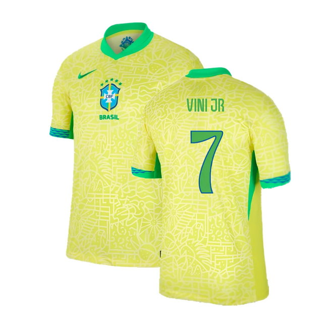 2024-2025 Brazil Home Dri-Fit ADV Match Shirt (Vini JR 7)