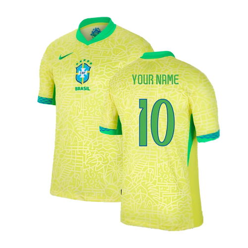 2024-2025 Brazil Home Dri-Fit ADV Match Shirt (Your Name)