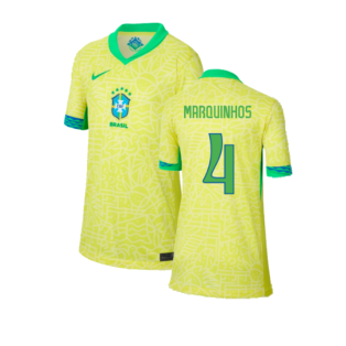 2024-2025 Brazil Home Shirt (Kids) (Marquinhos 4)