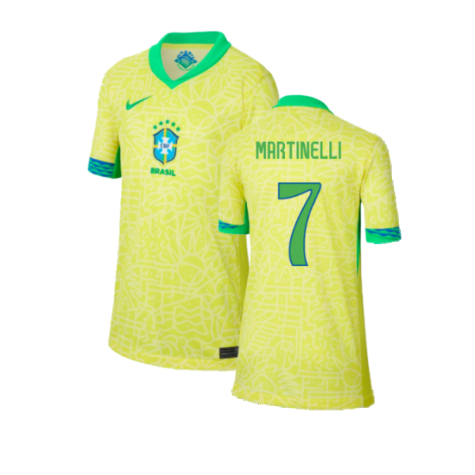 2024-2025 Brazil Home Shirt (Kids) (Martinelli 7)