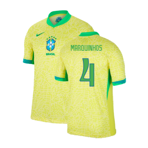 2024-2025 Brazil Home Shirt (Marquinhos 4)