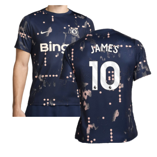 2024-2025 Chelsea Academy Pro Pre-Match Shirt (Obsidian) (James 10)