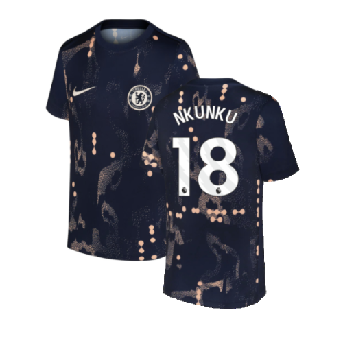 2024-2025 Chelsea Academy Pro Pre-Match Shirt (Obsidian) - Kids (Nkunku 18)