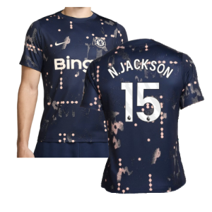 2024-2025 Chelsea Academy Pro Pre-Match Shirt (Obsidian) (N.Jackson 15)