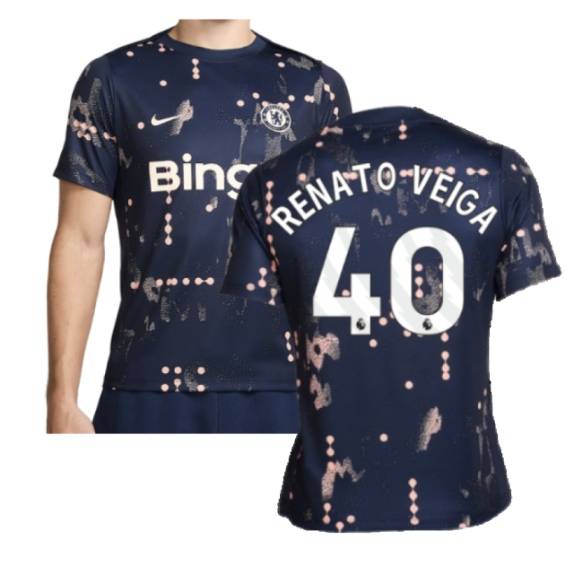 2024-2025 Chelsea Academy Pro Pre-Match Shirt (Obsidian) (Renato Veiga 40)