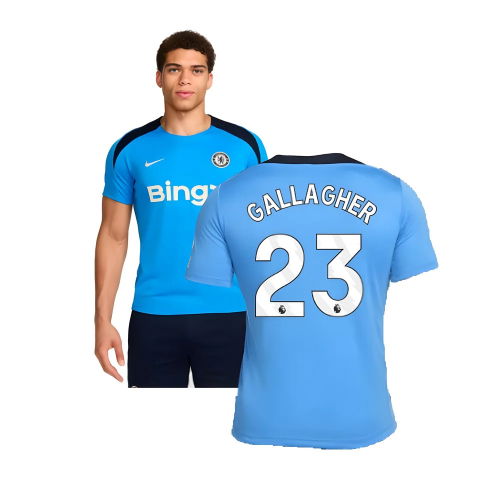 2024-2025 Chelsea Strike Dri-FIT Knit Shirt (Light Photo Blue) (Gallagher 23)  2024-2025 Chelsea Strike Dri-FIT Knit Shirt (Light Photo Blue) (Gallagher 23)