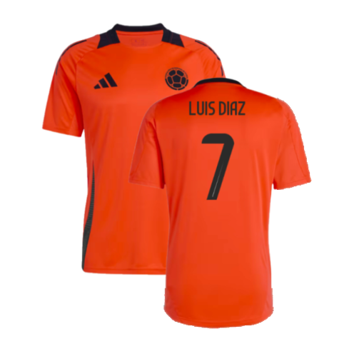 2024-2025 Colombia Training Jersey (Semi Solar Red) (LUIS DIAZ 7)