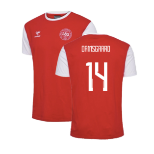 2024-2025 Denmark Fan 24 Block Tee (Red) (Damsgaard 14)